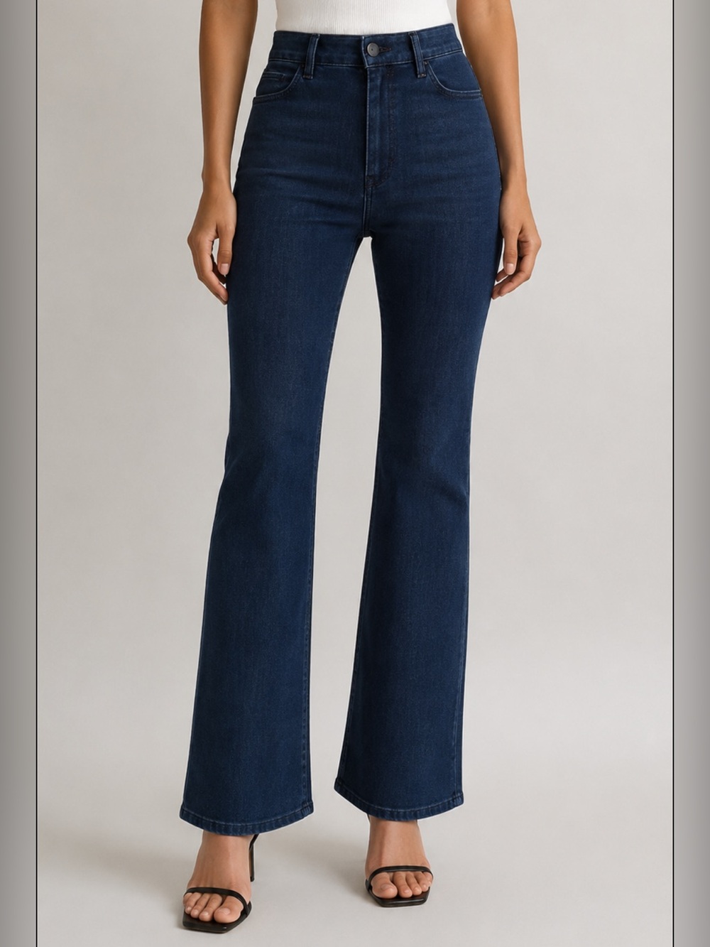 TEN by Aritzia Motive Flare Jeans High Rise Dark Wash Stretch Size 27